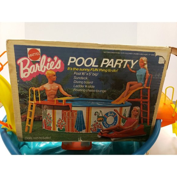 Barbie's Pool Party 1973 No 7795 Mattel Complete with Box No Dolls included - Picture 6 of 9
